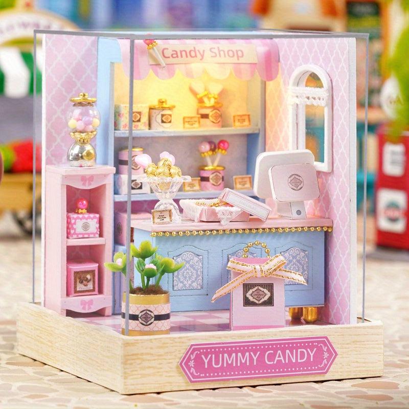 Mini Coffee House Model Kit with Furniture & Decorations