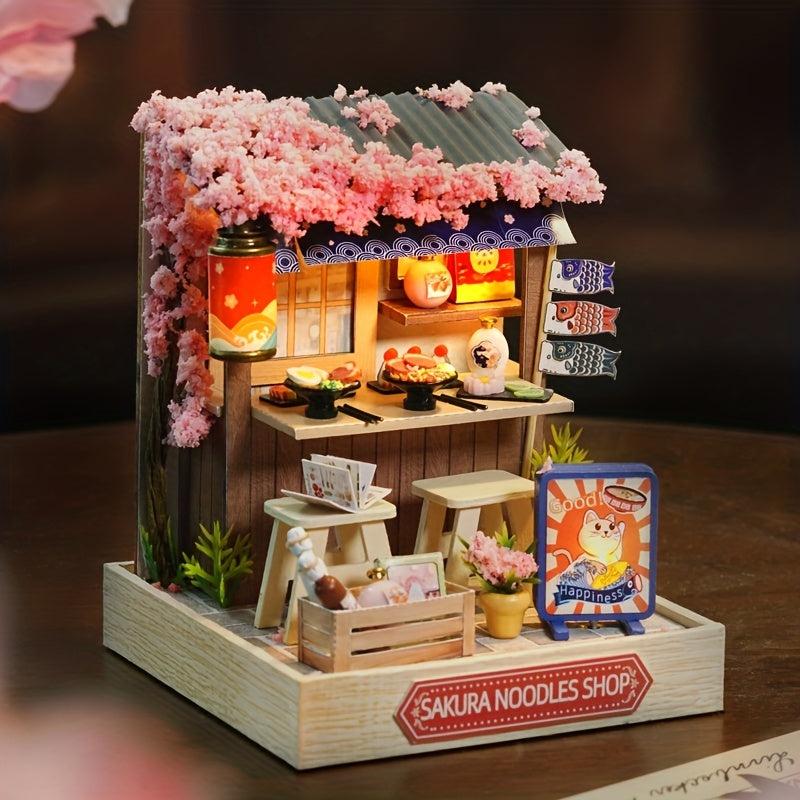Mini Coffee House Model Kit with Furniture & Decorations