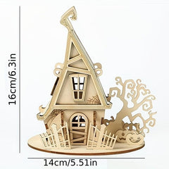 DIY Ghost House Wooden Puzzle for Kids - Halloween Series