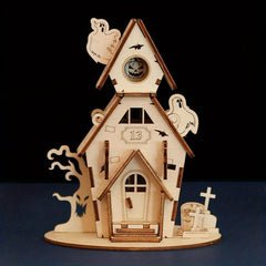 DIY Ghost House Wooden Puzzle for Kids - Halloween Series