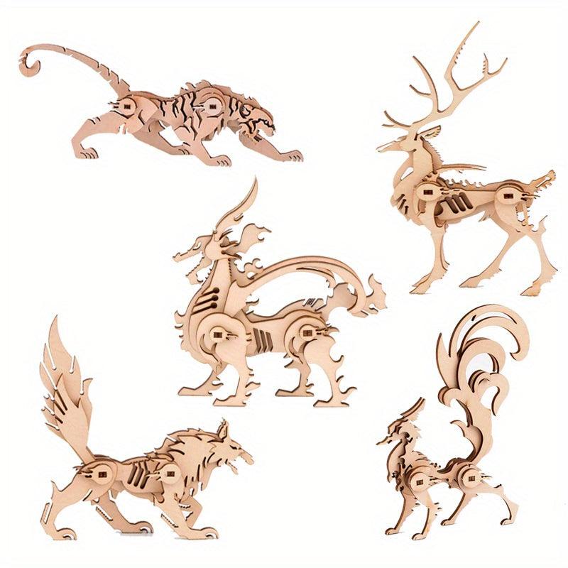3D Animal Puzzle DIY Toy Wooden Decoration
