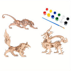 3D Animal Puzzle DIY Toy Wooden Decoration