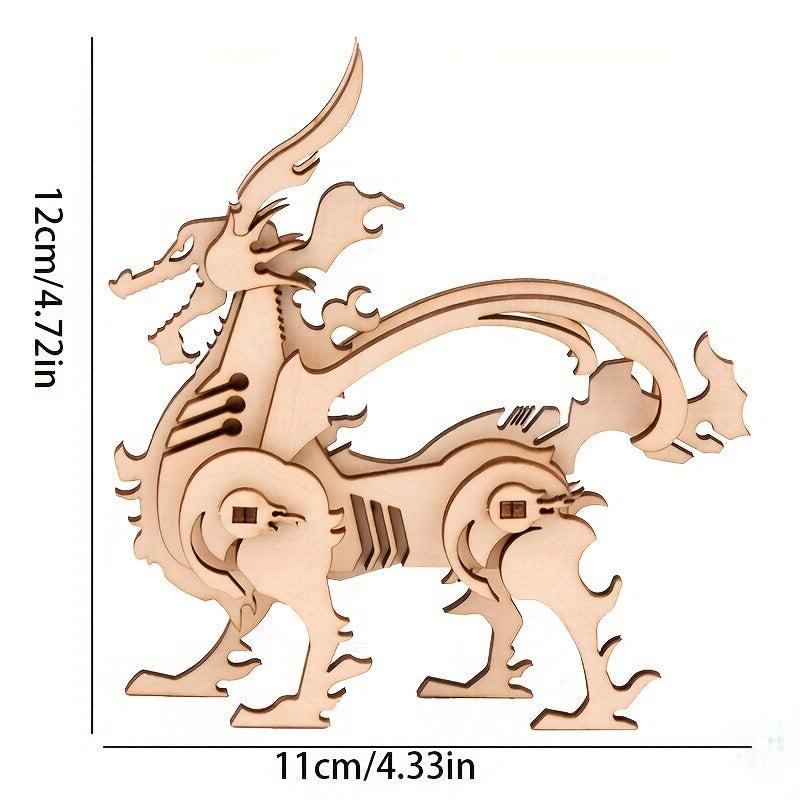 3D Animal Puzzle DIY Toy Wooden Decoration