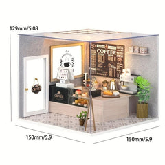 3D Coffee Shop Puzzle DIY House Assembly Model Gift Girls Kids Toy