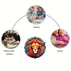 Wooden Lion Jigsaw Puzzle Gift Irregular Shape Adult Stress Reduction Game