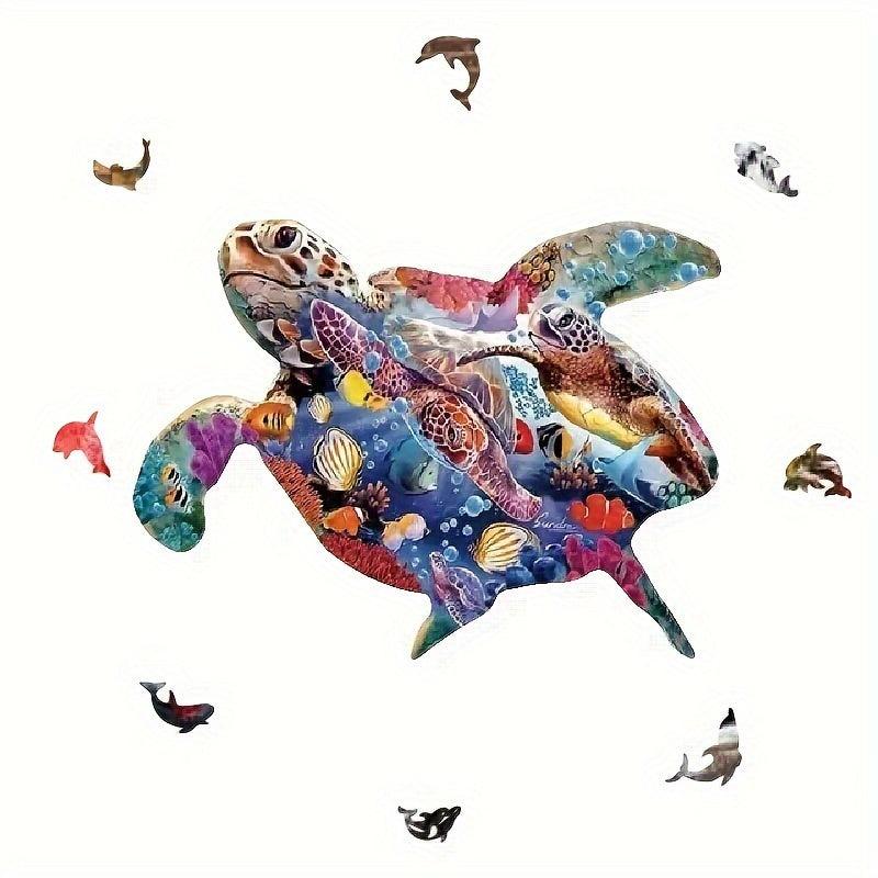 Sea Turtle Wooden Puzzle Toy Unique Wooden Puzzle Game For Adults And Children