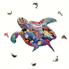 Sea Turtle Wooden Puzzle Toy Unique Wooden Puzzle Game For Adults And Children