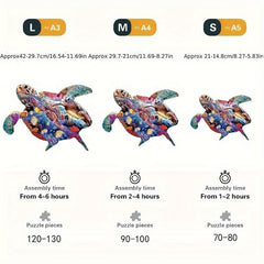 Sea Turtle Wooden Puzzle Toy Unique Wooden Puzzle Game For Adults And Children