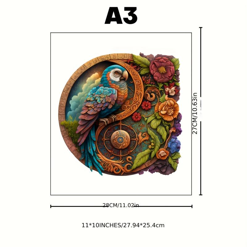 Tropical Serenade Parrot Yin Yang Wood Puzzle Harmony For All Ages