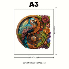 Tropical Serenade Parrot Yin Yang Wood Puzzle Harmony For All Ages
