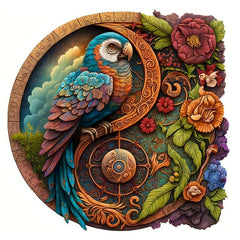 Tropical Serenade Parrot Yin Yang Wood Puzzle Harmony For All Ages