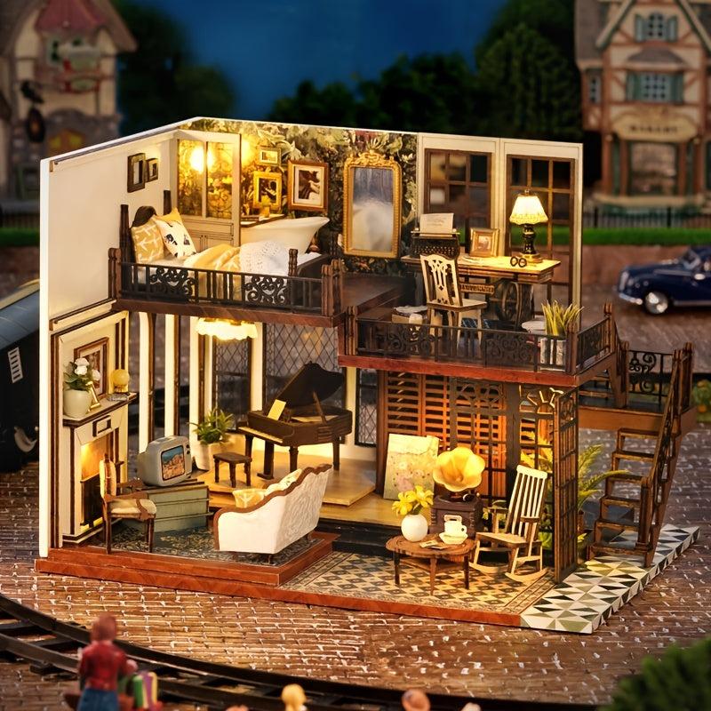 3D Puzzle House Model - Ideal Gift for DIY Girls & Retro Lovers