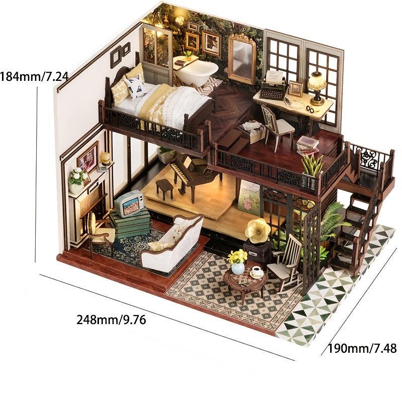 3D Puzzle House Model - Ideal Gift for DIY Girls & Retro Lovers