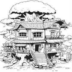 30pcs Fairy House Coloring Book Halloween Christmas Party Favor