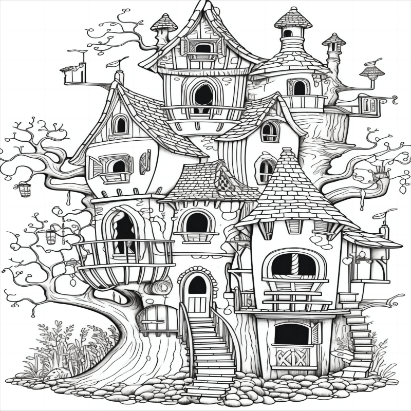 30pcs Fairy House Coloring Book Halloween Christmas Party Favor