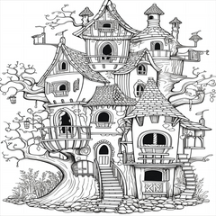 30pcs Fairy House Coloring Book Halloween Christmas Party Favor