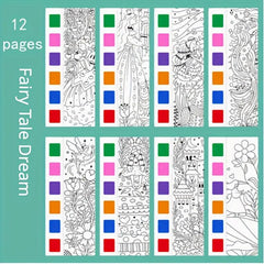 Watercolor Coloring Book Kids Drawing Paper Paintbrush Halloween