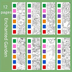 Watercolor Coloring Book Kids Drawing Paper Paintbrush Halloween