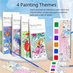 Watercolor Coloring Book Kids Drawing Paper Paintbrush Halloween