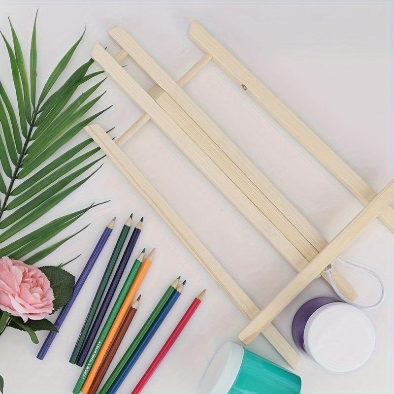 3pcs Wooden Easel Desktop Painting Easel Trapezoidal Display Rack