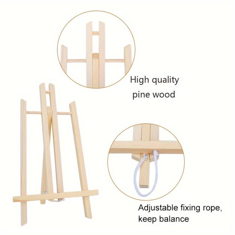 3pcs Wooden Easel Desktop Painting Easel Trapezoidal Display Rack