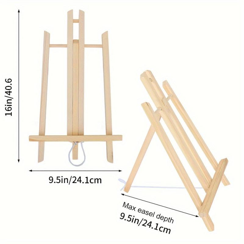 3pcs Wooden Easel Desktop Painting Easel Trapezoidal Display Rack
