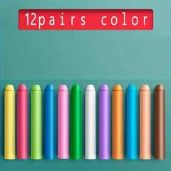 2 Boxes Water Soluble Colored Chalks for Art, Teaching, and Drawing