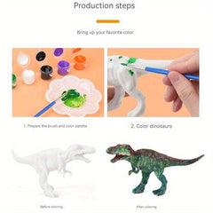 DIY Painted Dinosaur Model Coloring Game Set