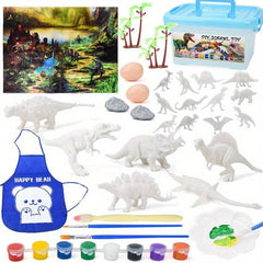 DIY Painted Dinosaur Model Coloring Game Set