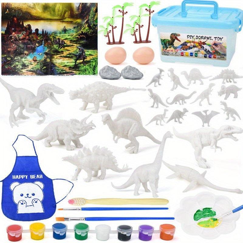 DIY Painted Dinosaur Model Coloring Game Set