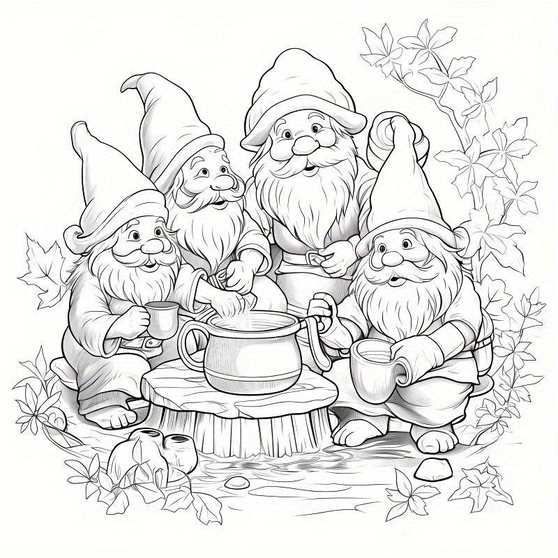 The Secret World Of Gnome Coloring Book - Christmas Party Gift