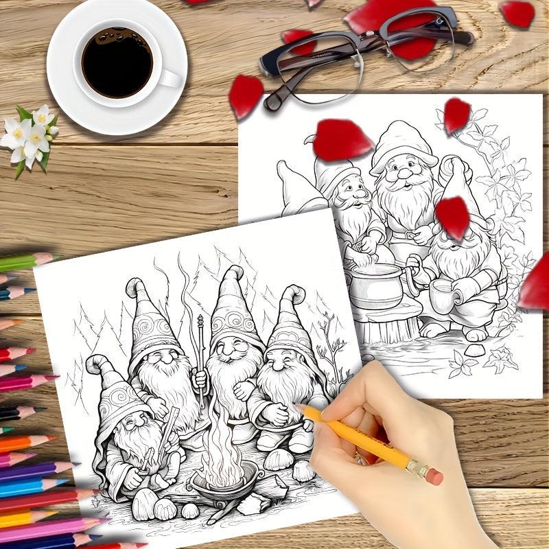 The Secret World Of Gnome Coloring Book - Christmas Party Gift