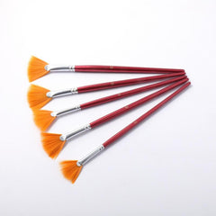 5pcs Nylon Hair Fan Brush Set for Watercolor & Acrylics