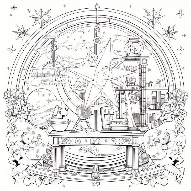 Constellation Themed Coloring Book w/ 22 Thickened Pages - Holiday Party Gift