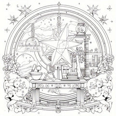 Constellation Themed Coloring Book w/ 22 Thickened Pages - Holiday Party Gift