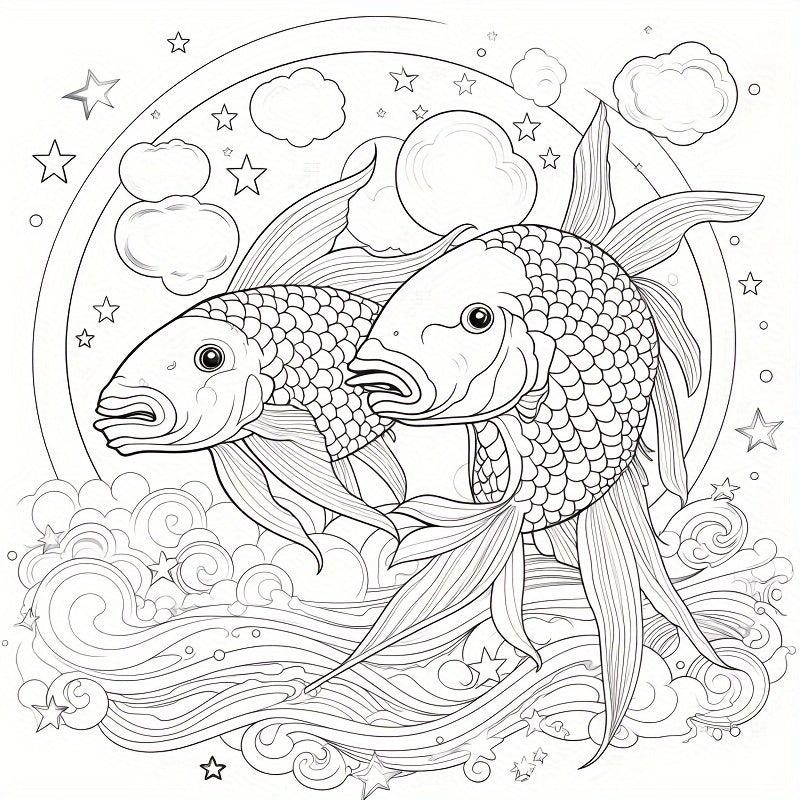 Constellation Themed Coloring Book w/ 22 Thickened Pages - Holiday Party Gift