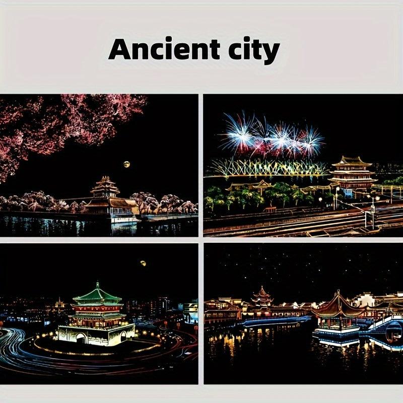 4pcs Scratch Art for Adults Rainbow Scratch Off Paper Set