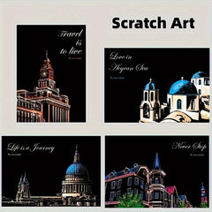 4pcs Scratch Art for Adults Rainbow Scratch Off Paper Set