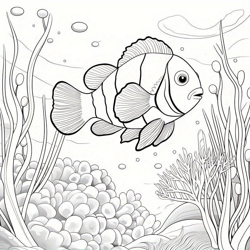 22pcs Fantasy Underwater World Coloring Book - Halloween Christmas Holiday Party