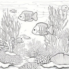 22pcs Fantasy Underwater World Coloring Book - Halloween Christmas Holiday Party