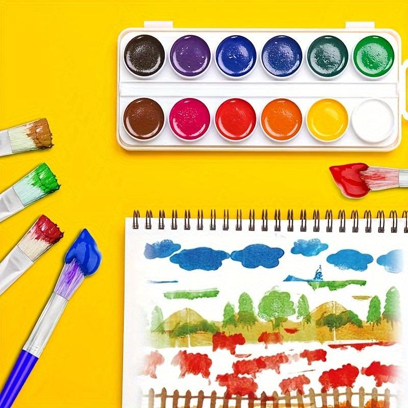 8pcs Large Round & Flat Preschool Paint Brushes for Washable & Acrylic Paint