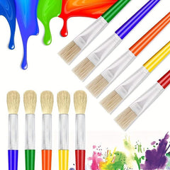 8pcs Large Round & Flat Preschool Paint Brushes for Washable & Acrylic Paint