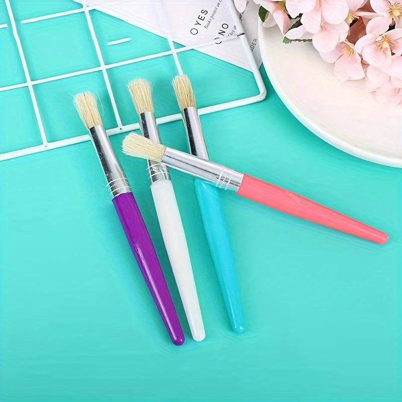 8pcs Large Round & Flat Preschool Paint Brushes for Washable & Acrylic Paint