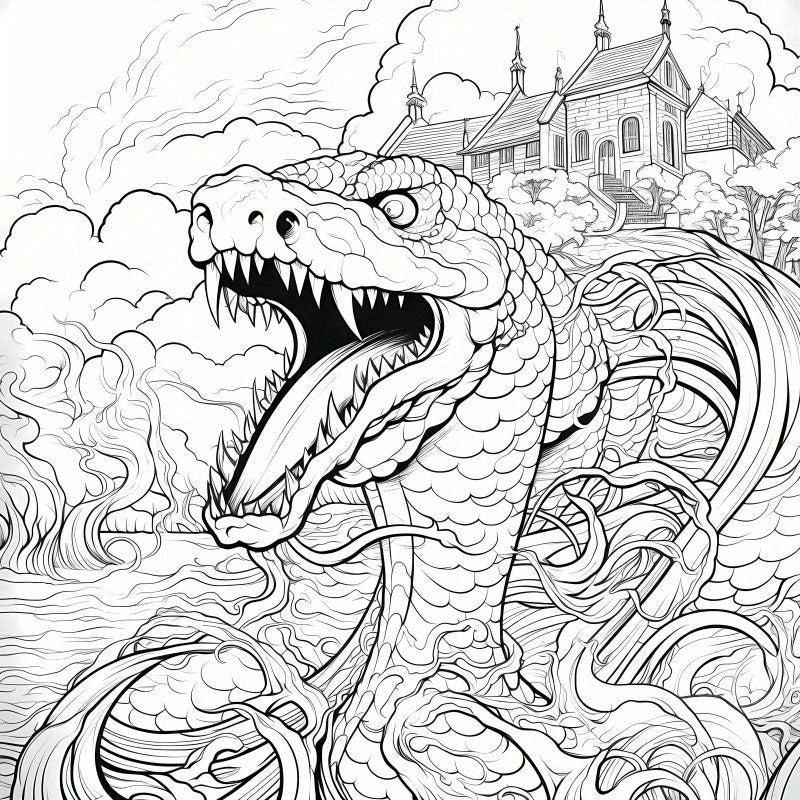 40pcs Pictures 20pcs Thickened Paper Horror Monster Coloring Book