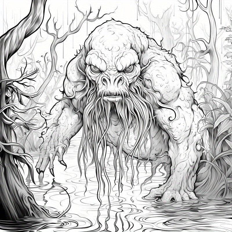 40pcs Pictures 20pcs Thickened Paper Horror Monster Coloring Book