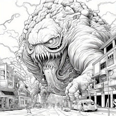 40pcs Pictures 20pcs Thickened Paper Horror Monster Coloring Book