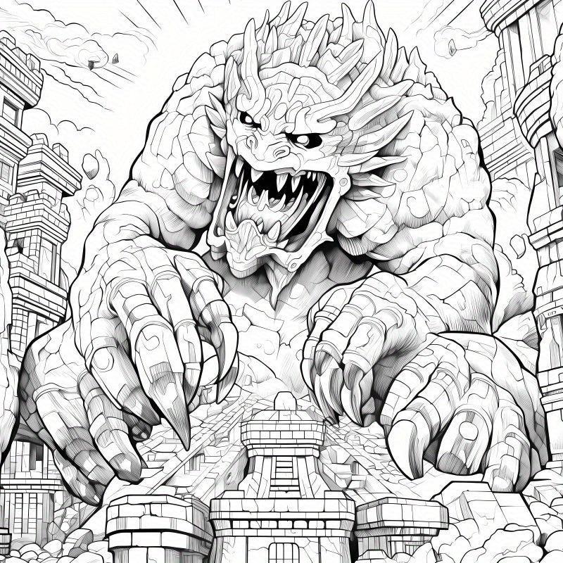 40pcs Pictures 20pcs Thickened Paper Horror Monster Coloring Book
