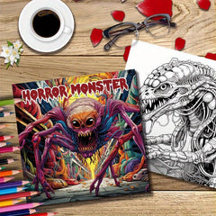 40pcs Pictures 20pcs Thickened Paper Horror Monster Coloring Book