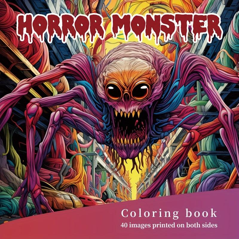 40pcs Pictures 20pcs Thickened Paper Horror Monster Coloring Book