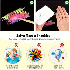 200pcs Rainbow Magic Scratch Paper Craft Kit